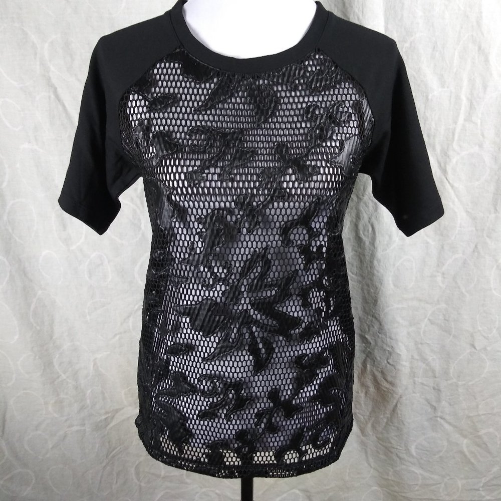 Aquamar M Black Vine Applique T
